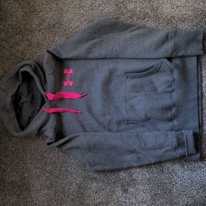 UnderArmour Grey Storm Hoodie w/Pink Detail